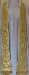 Gold Italian Style Embroidered Preaching Stole